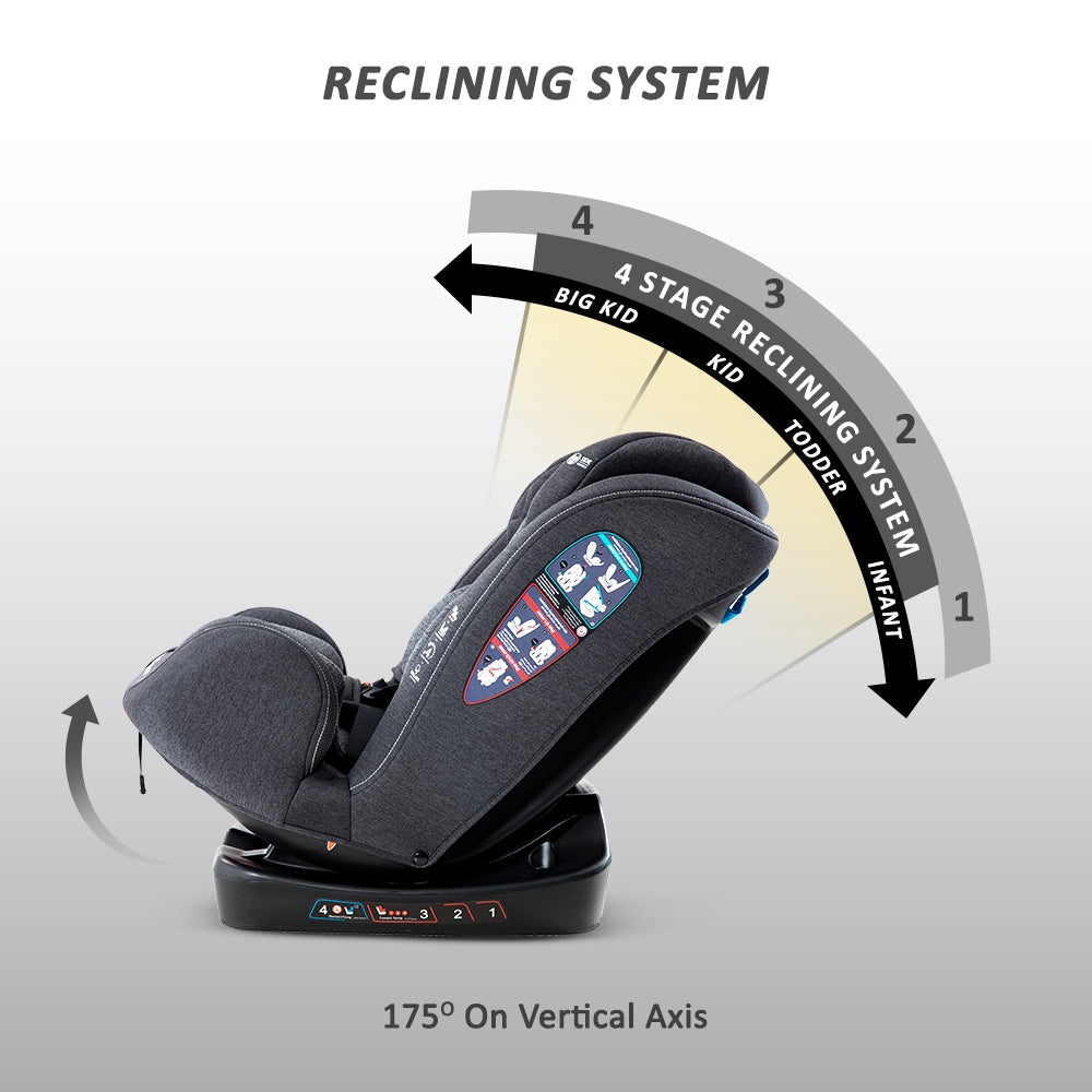 TEKNUM Evolve 2 Car Seat 0-12yrs with Grey Dad's Diaper Hand Bag - Dark Grey