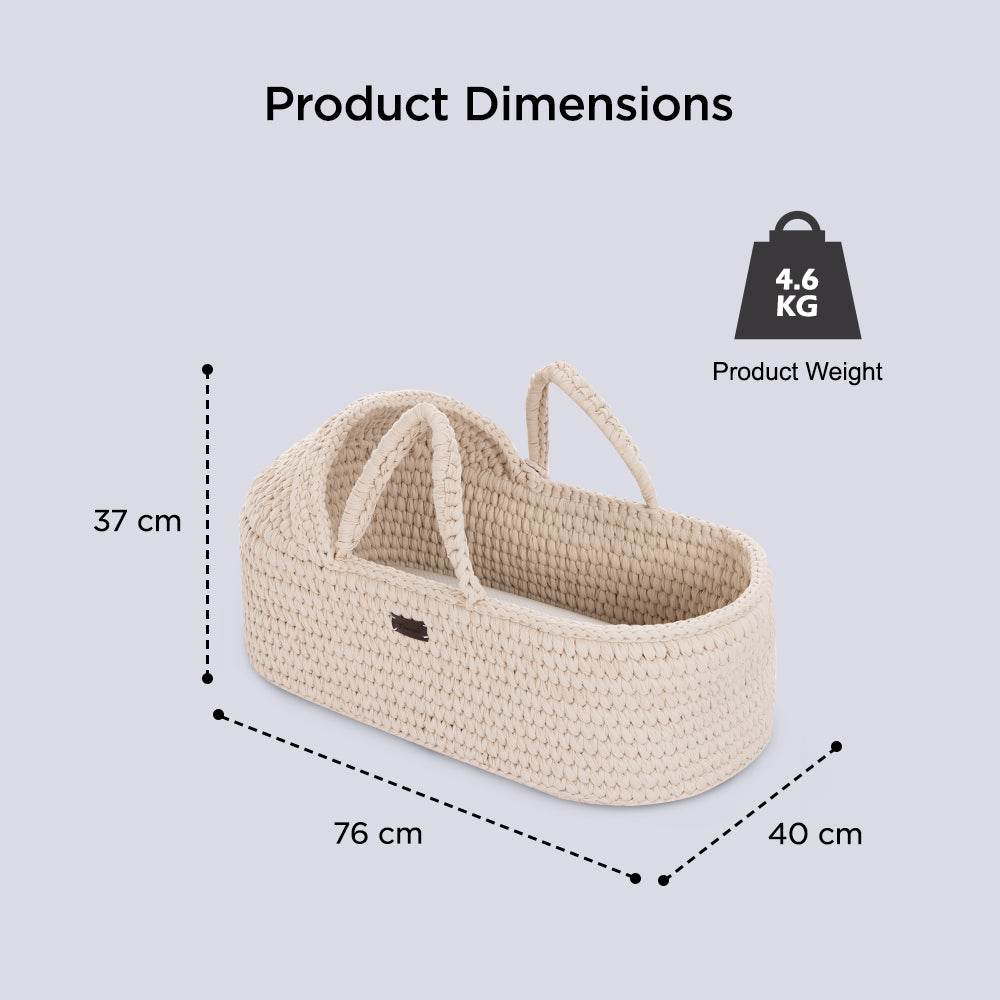 TEKNUM Moses Rope Basket with Stand - Natural Wood