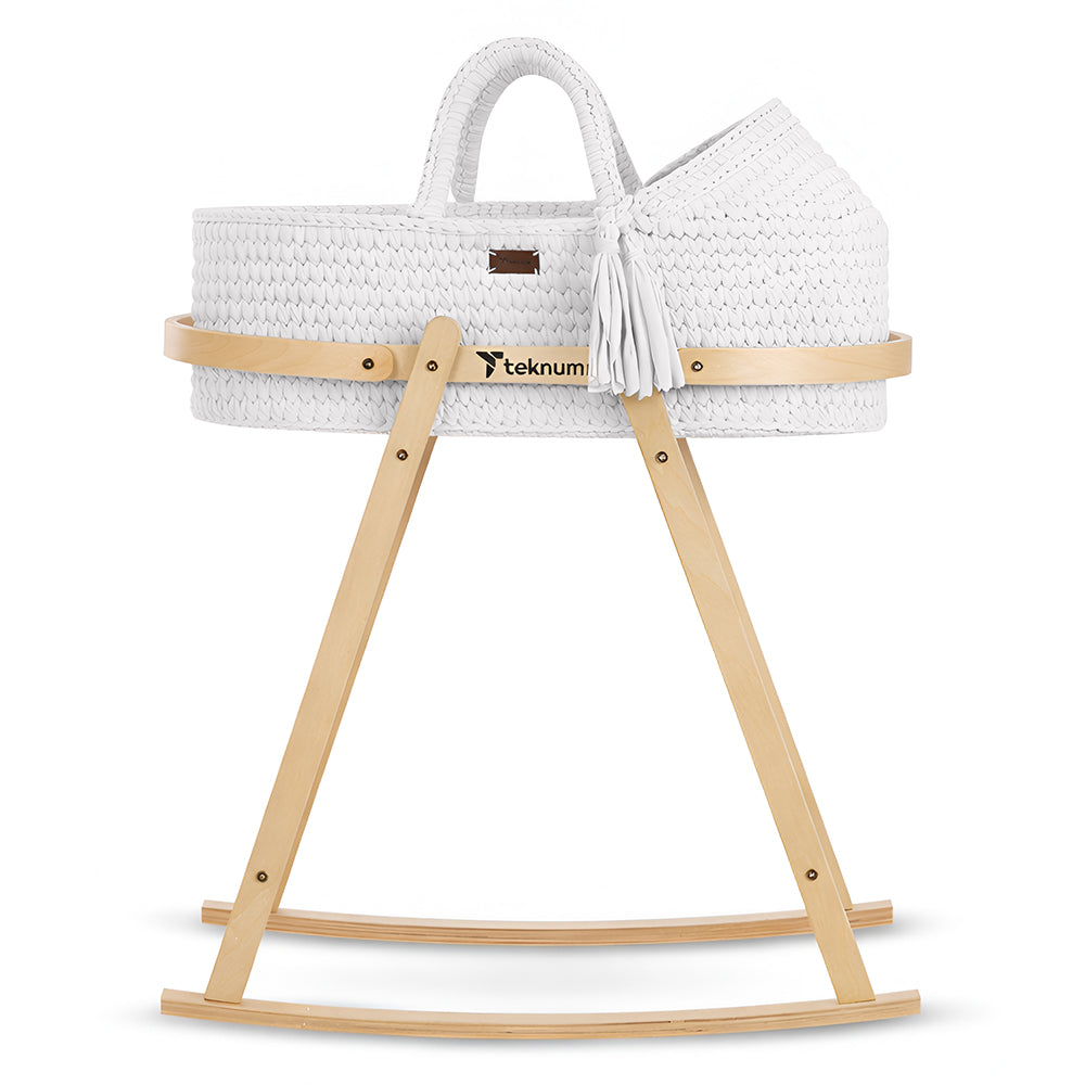 TEKNUM Moses Rope Basket with Stand - White