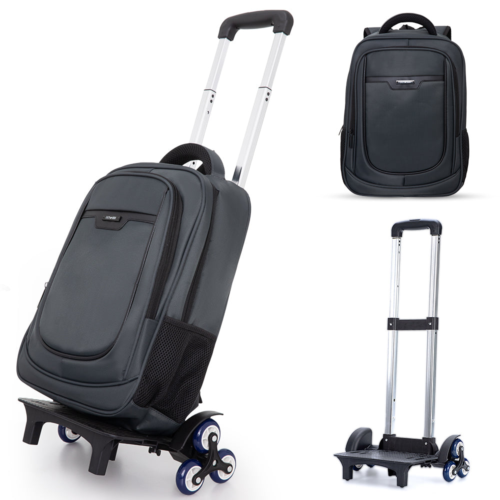 Eazy Kids 16inch Backpack w/ Universal School Bag Trolley – Grey