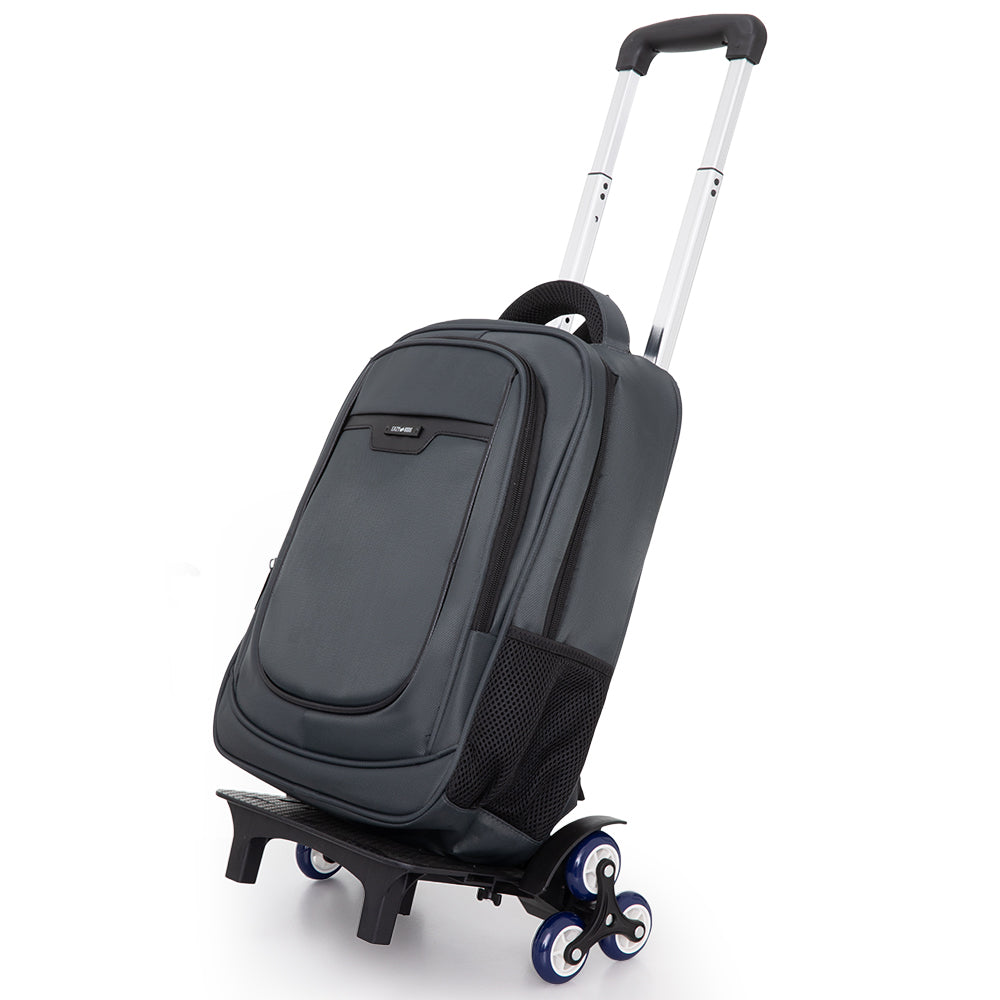 Eazy Kids 16inch Backpack w/ Universal School Bag Trolley – Grey