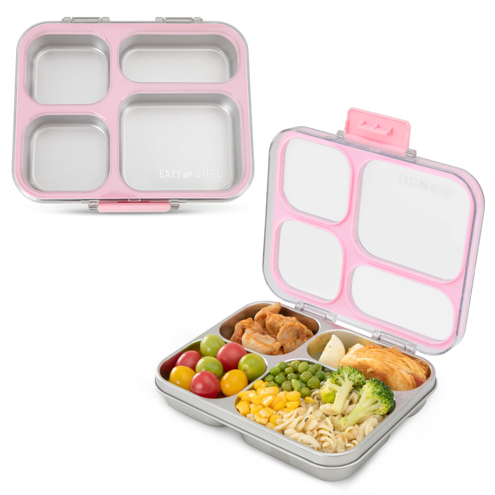 Eazy Kids Stainless Steel Bento Lunch Box 945ml w/ Insulated Lunch Bag – Pink