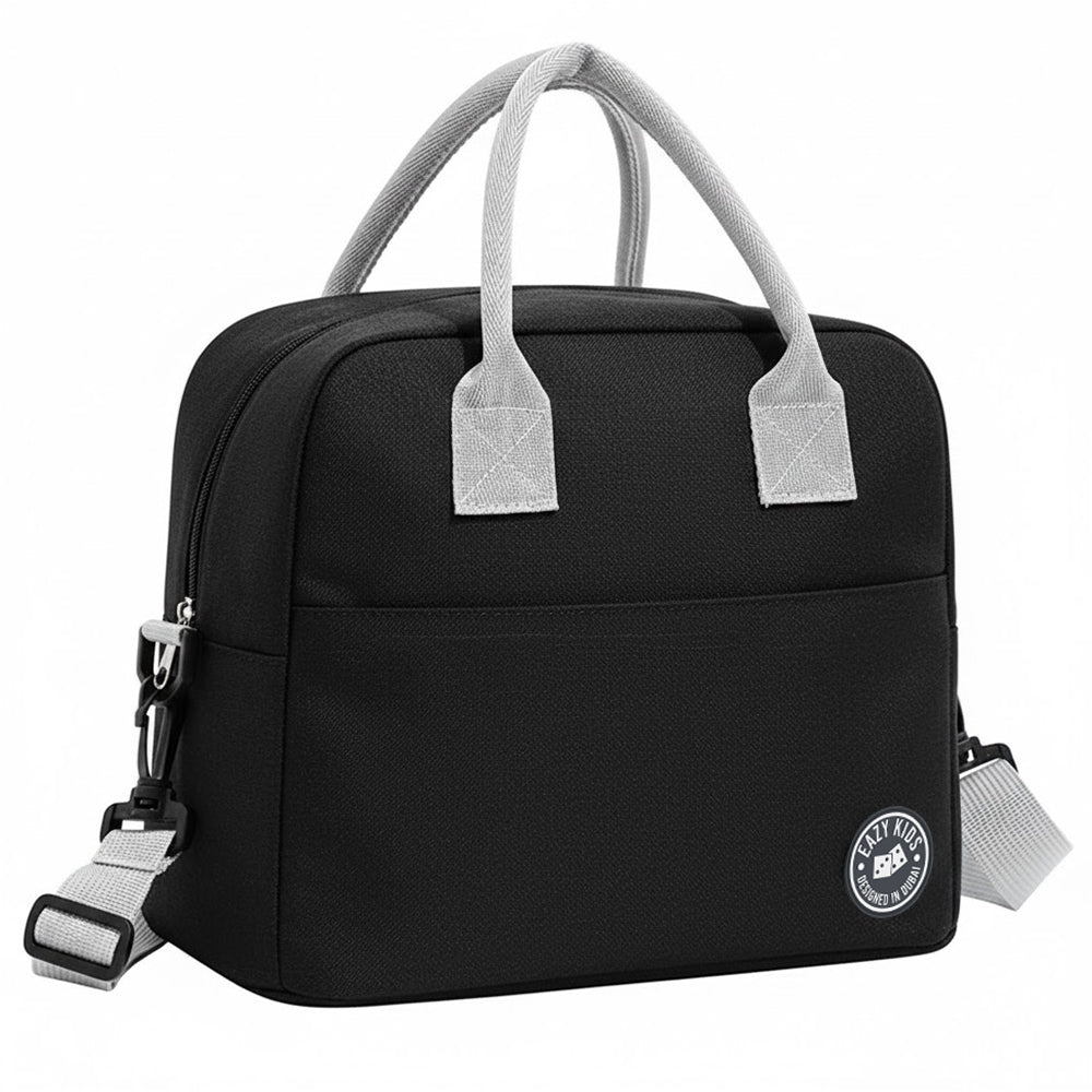 Eazy Kids Convertible Bento Lunch Box w/ Insulated Lunch Bag – Teddy Black