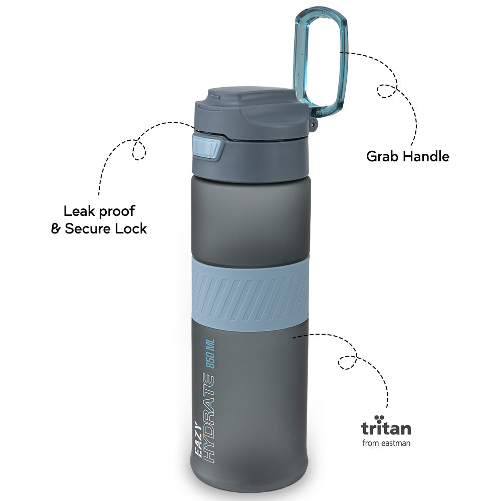 Eazy Kids Jumbo Bento Lunch Box w/ Tritan Water Bottle 850ml – Grey