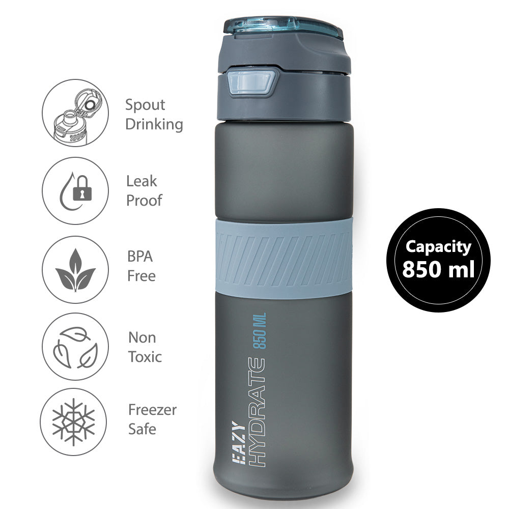 Eazy Kids Jumbo Bento Lunch Box w/ Tritan Water Bottle 850ml – Grey