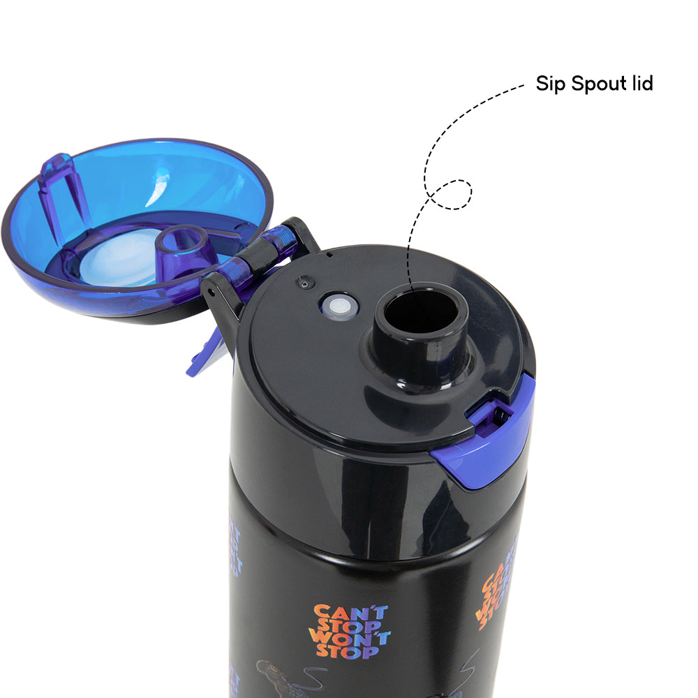 Eazy Kids Convertible Bento Lunch Box w/ Insulated Stainless Steel Water Bottle 640ml – Gamer Black