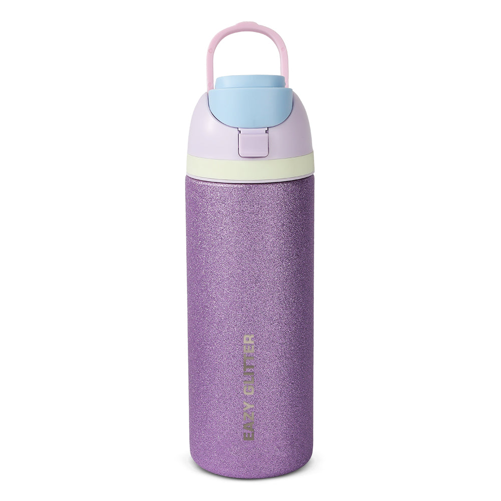 Eazy Kids 17” School Backpack Set w/ Stainless Steel Water Bottle & Convertible Bento Lunch Box – Purple