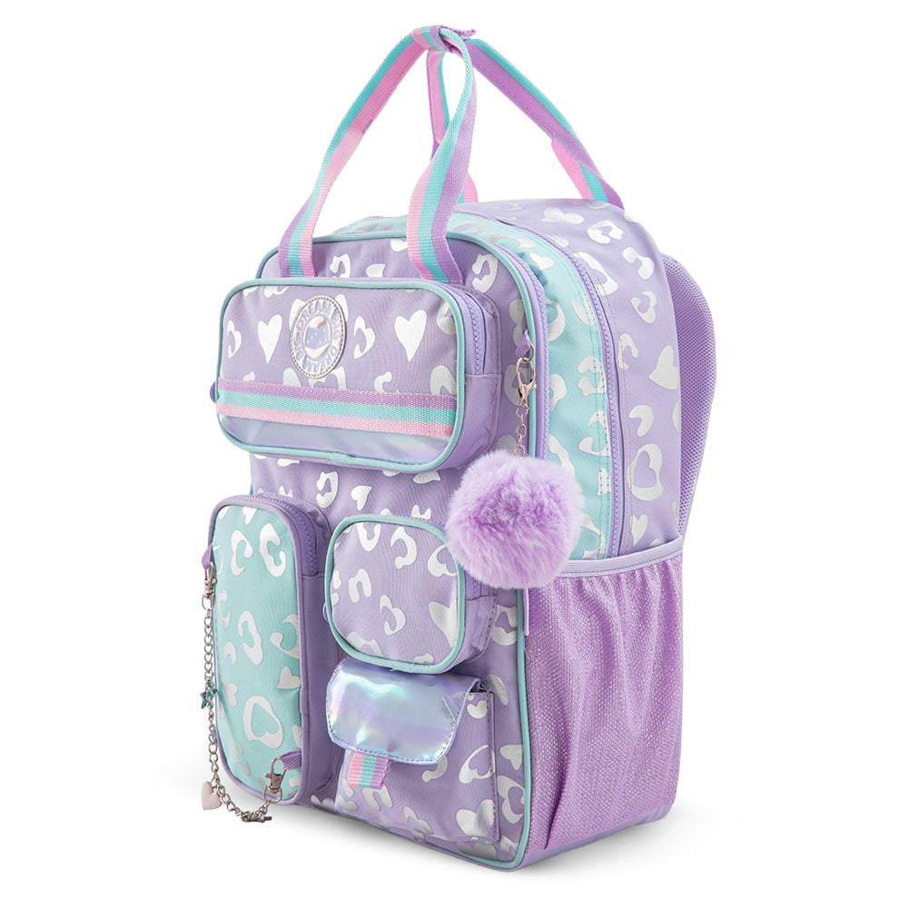 Eazy Kids 17” School Backpack Set w/ Tritan Water Bottle & Jumbo Bento Lunch Box – Purple