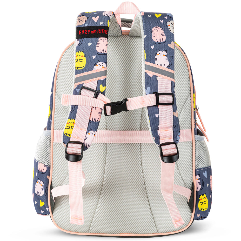 Eazy Kids Purfect School Bag Set w/ Stainless Steel Water Bottle – Grey