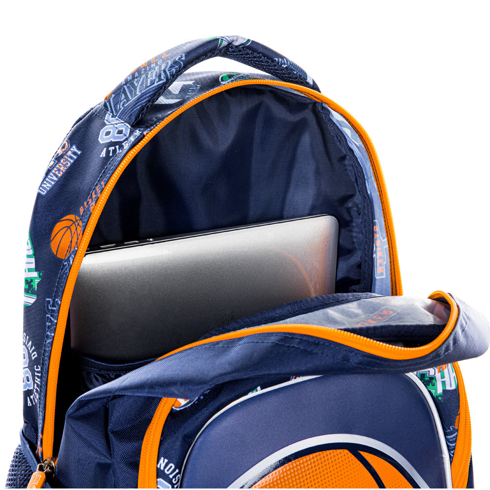 Eazy Kids Basketball School Bag Set w/ Insulated Stainless Steel Spray Water Bottle – Blue