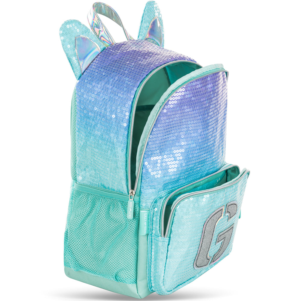 Eazy Kids Girl Glitter School Bag Set w/ Stainless Steel Water Bottle – Green