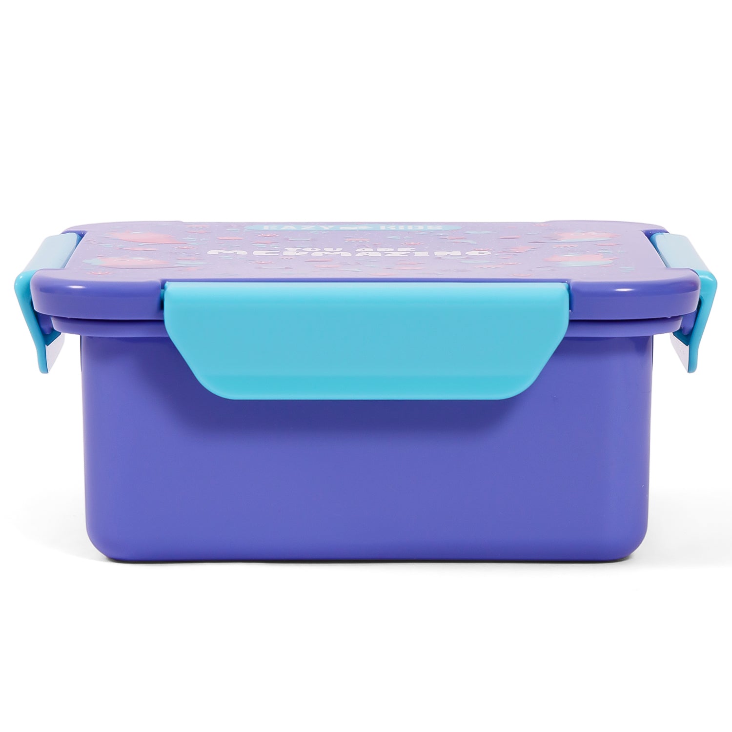 EAZY KIDS Lunch Box Set and Tritan Water Bottle w/Snack Box, Mermaid - Purple, 450ml
