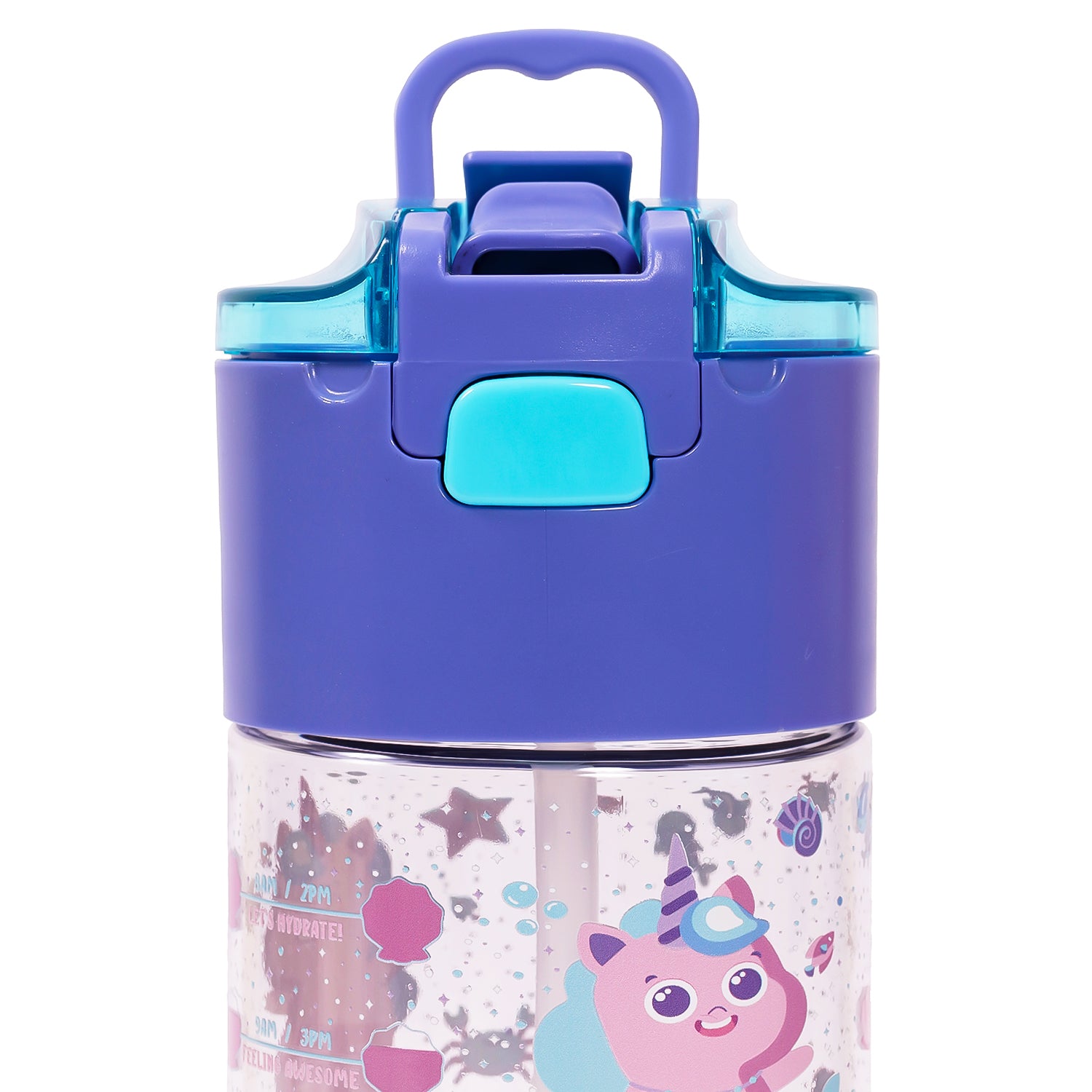 EAZY KIDS Lunch Box Set and Tritan Water Bottle w/Snack Box, Mermaid - Purple, 450ml