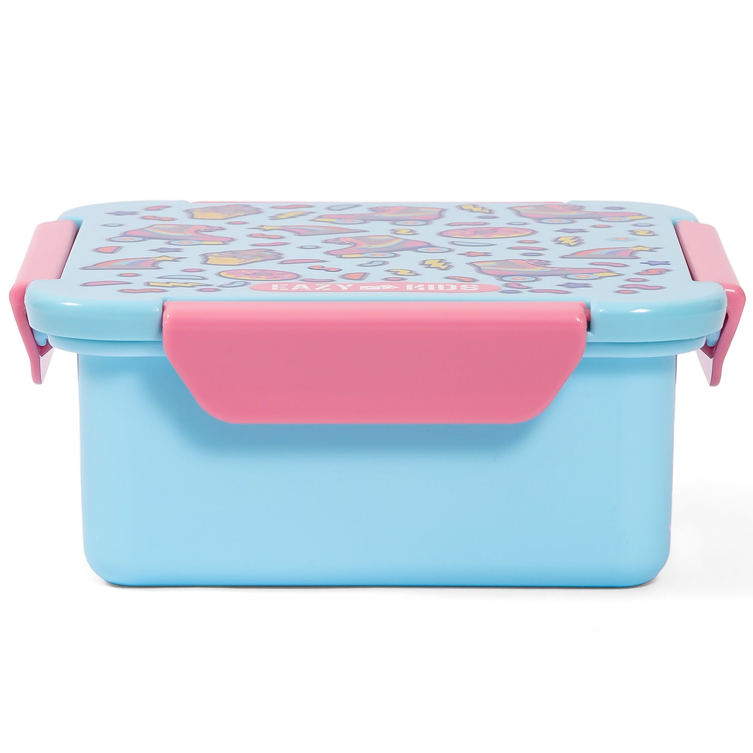 EAZY KIDS Lunch Box Set and Tritan Water Bottle w/Flip Lid, Gen Z Skater - Blue, 750ml