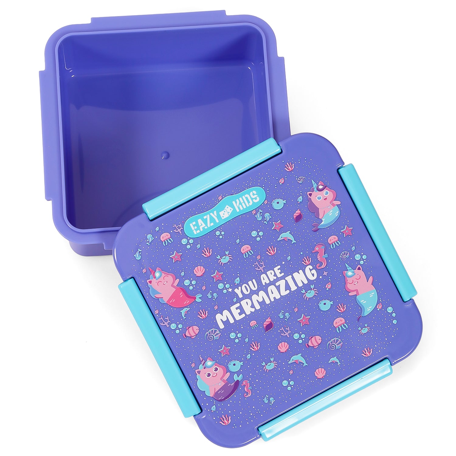 EAZY KIDS Lunch Box Set, Mermaid - Purple