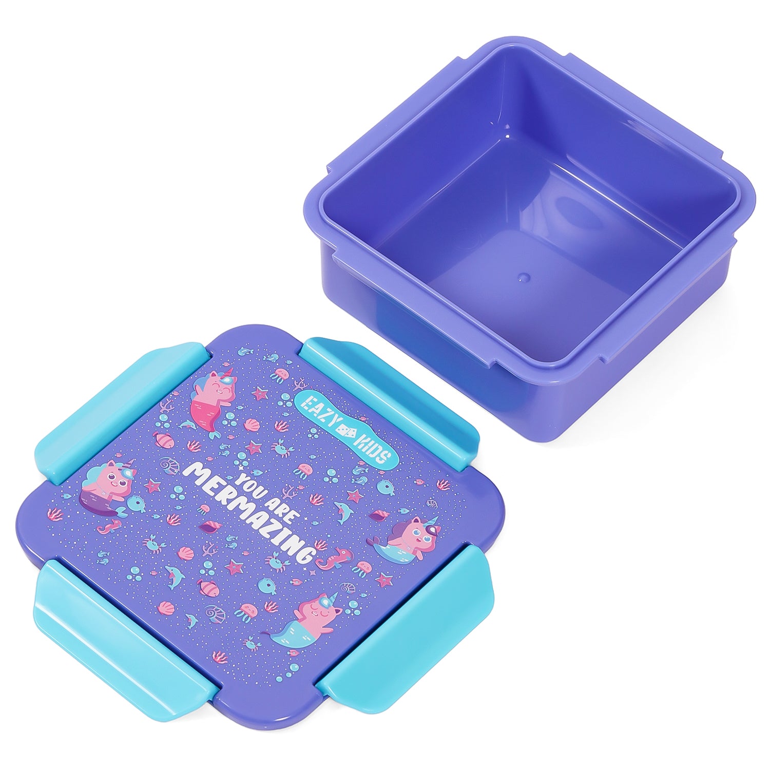 EAZY KIDS Lunch Box Set, Mermaid - Purple