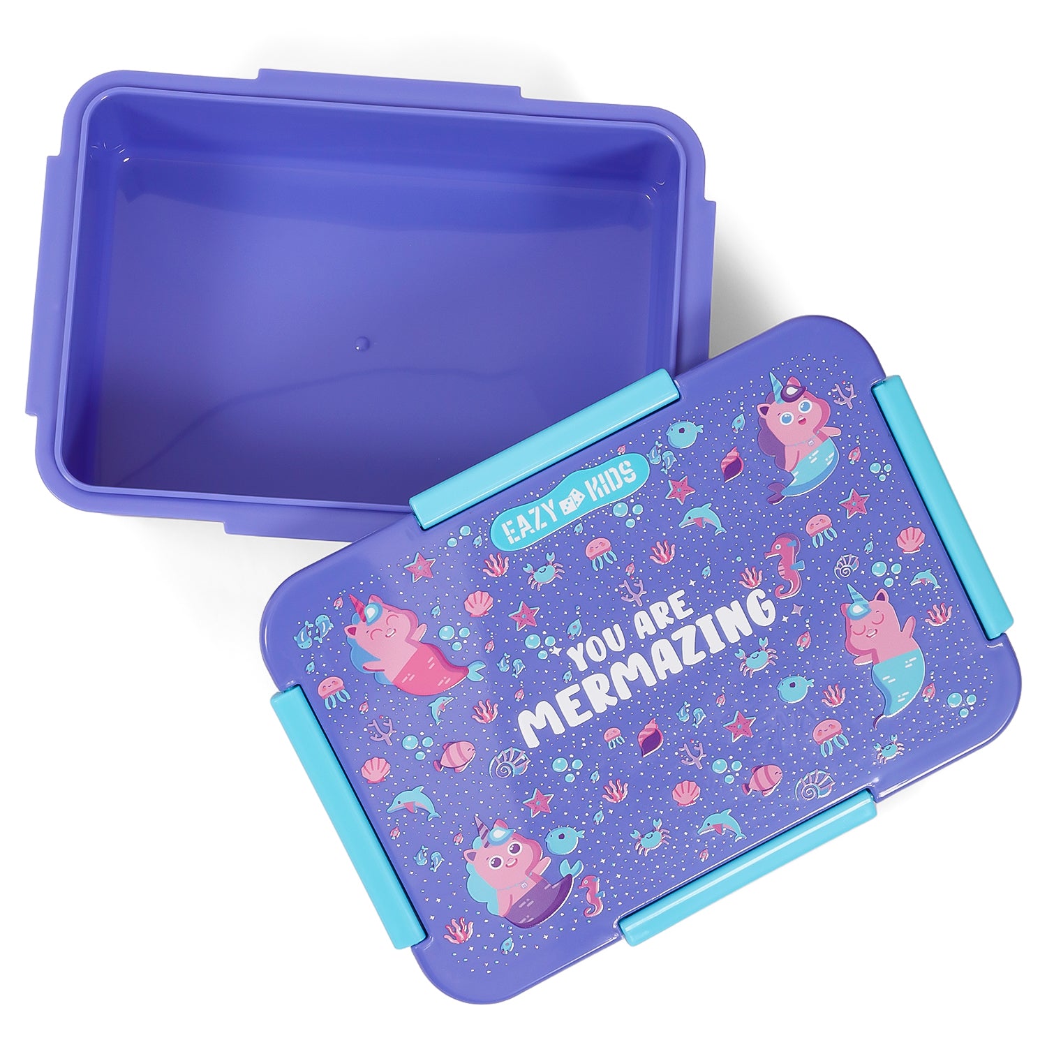 EAZY KIDS Lunch Box Set, Mermaid - Purple
