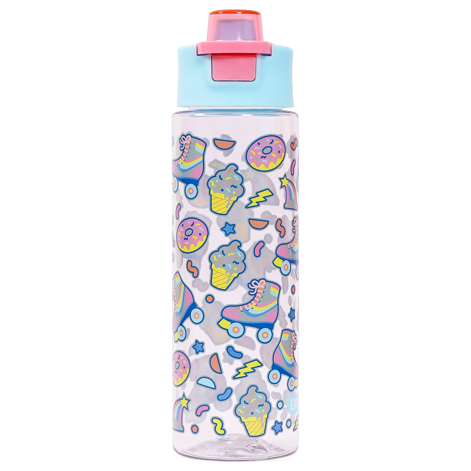 EAZY KIDS Lunch Box and Tritan Water Bottle w/Flip Lid, Gen Z Skater - Blue, 750ml