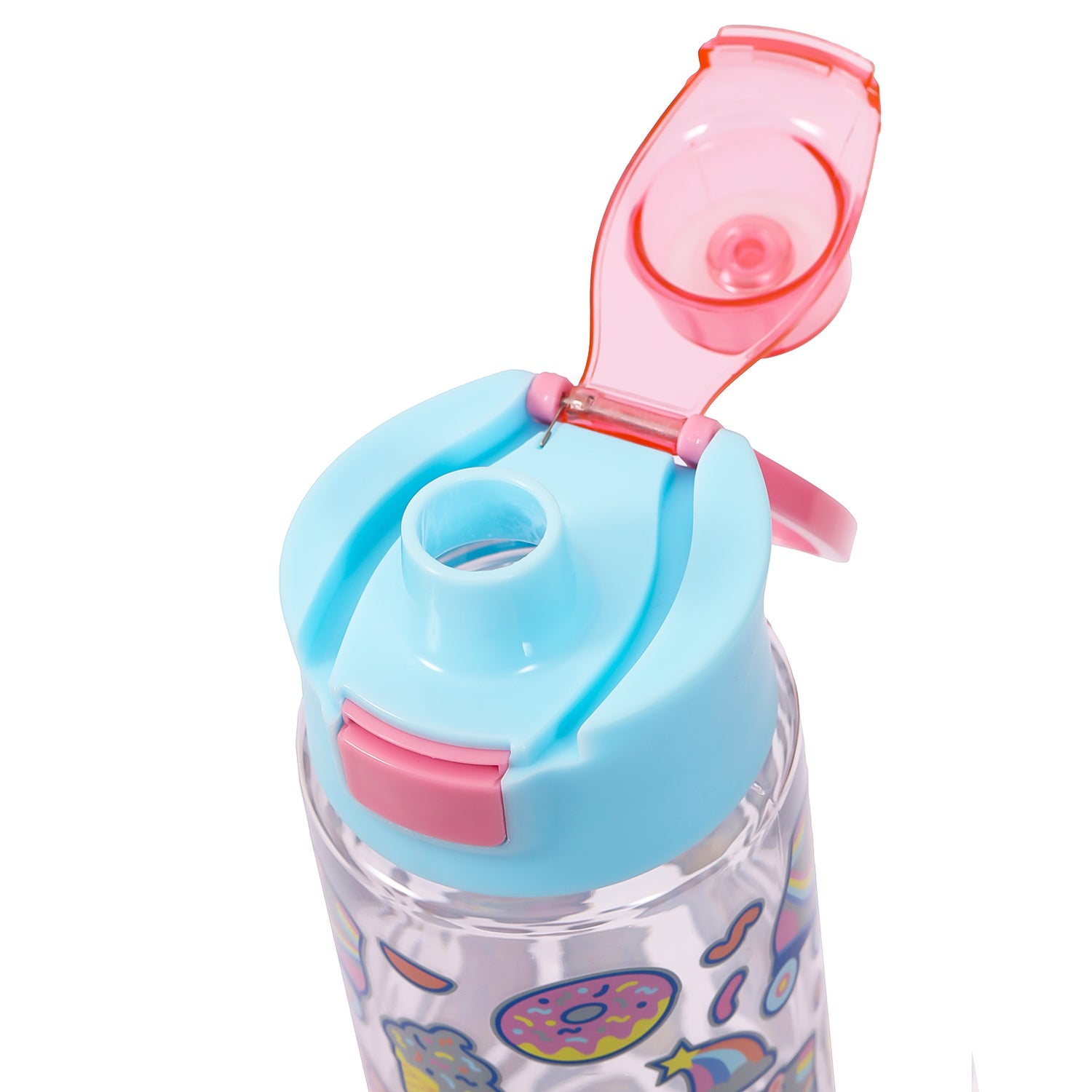 EAZY KIDS Lunch Box and Tritan Water Bottle w/Flip Lid, Gen Z Skater - Blue, 750ml