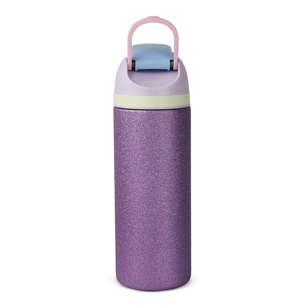 Eazy Kids Convertible Bento Lunch Box w/ Glitter Stainless Steel Water Bottle 720ml – Glitter Purple