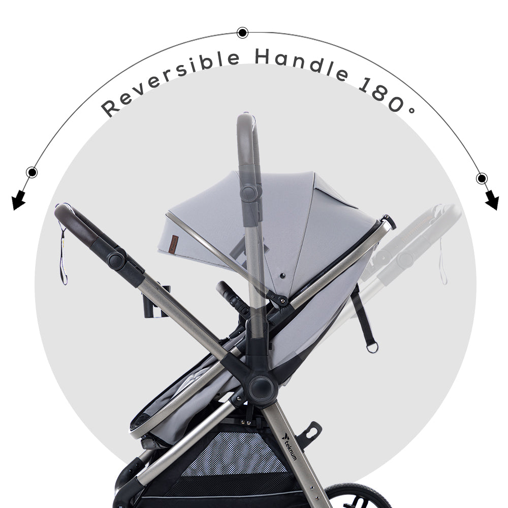TEKNUM Travel System with 3in1 Prime Stroller, Adaptor and Infant Car Seat -Gray
