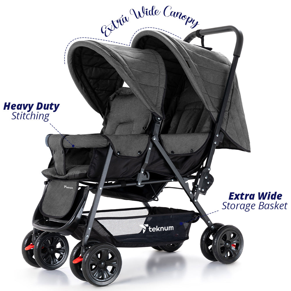 TEKNUM Double Stroller Combo - Dark Grey