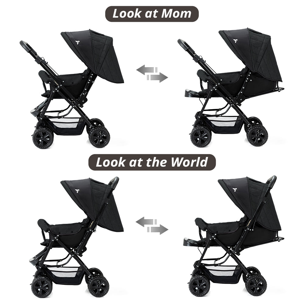 TEKNUM Reversible Look at Me Stroller w/Diaper Bags - Black