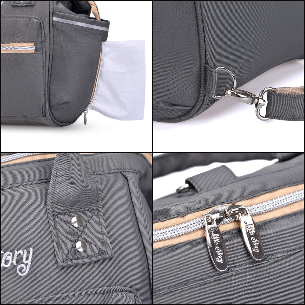 TEKNUM Reversible Trip Stroller w/Ace Diaper Bag - Grey