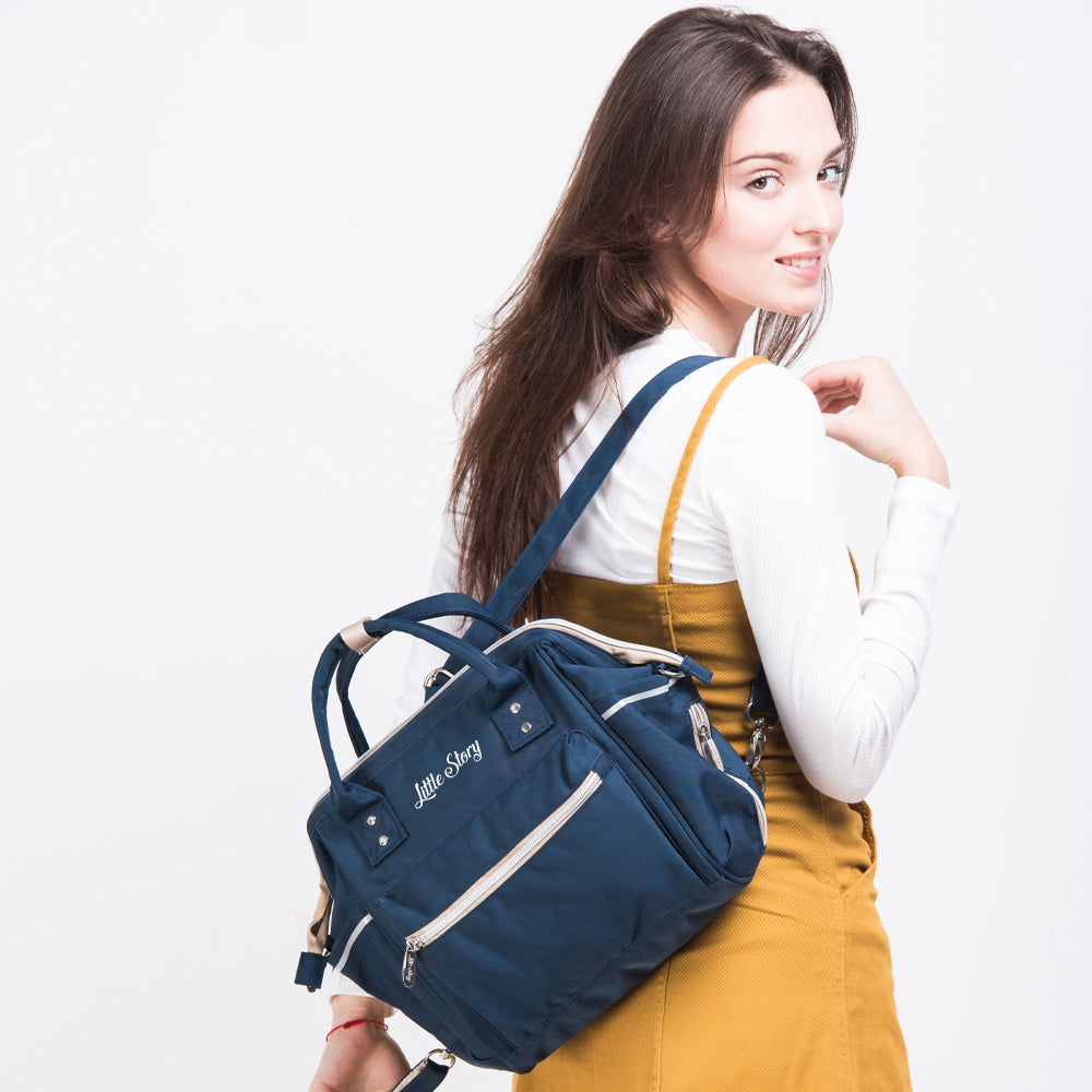 TEKNUM Reversible Trip Stroller w/Blue Ace Diaper Bag - Black