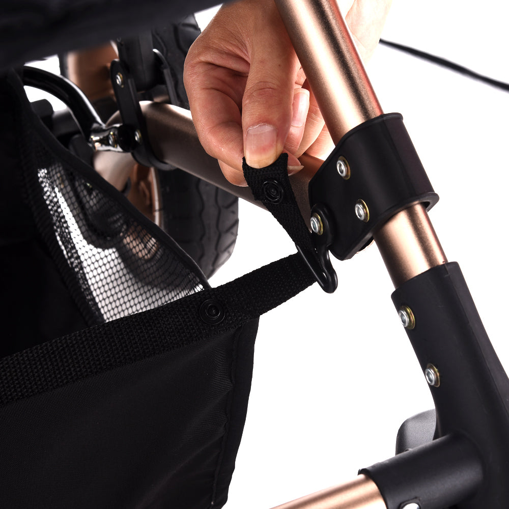 TEKNUM 3 in 1 Pram stroller - Khaki + SUNVENO Diaper Bags Grey + Hooks