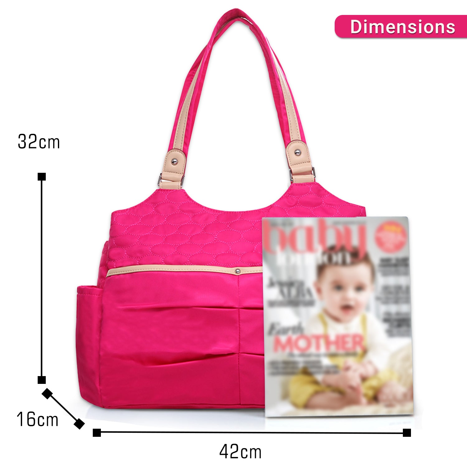 TEKNUM 3 in 1 Pram stroller with SUNVENO Fashion Diaper Tote Bag - Wine
