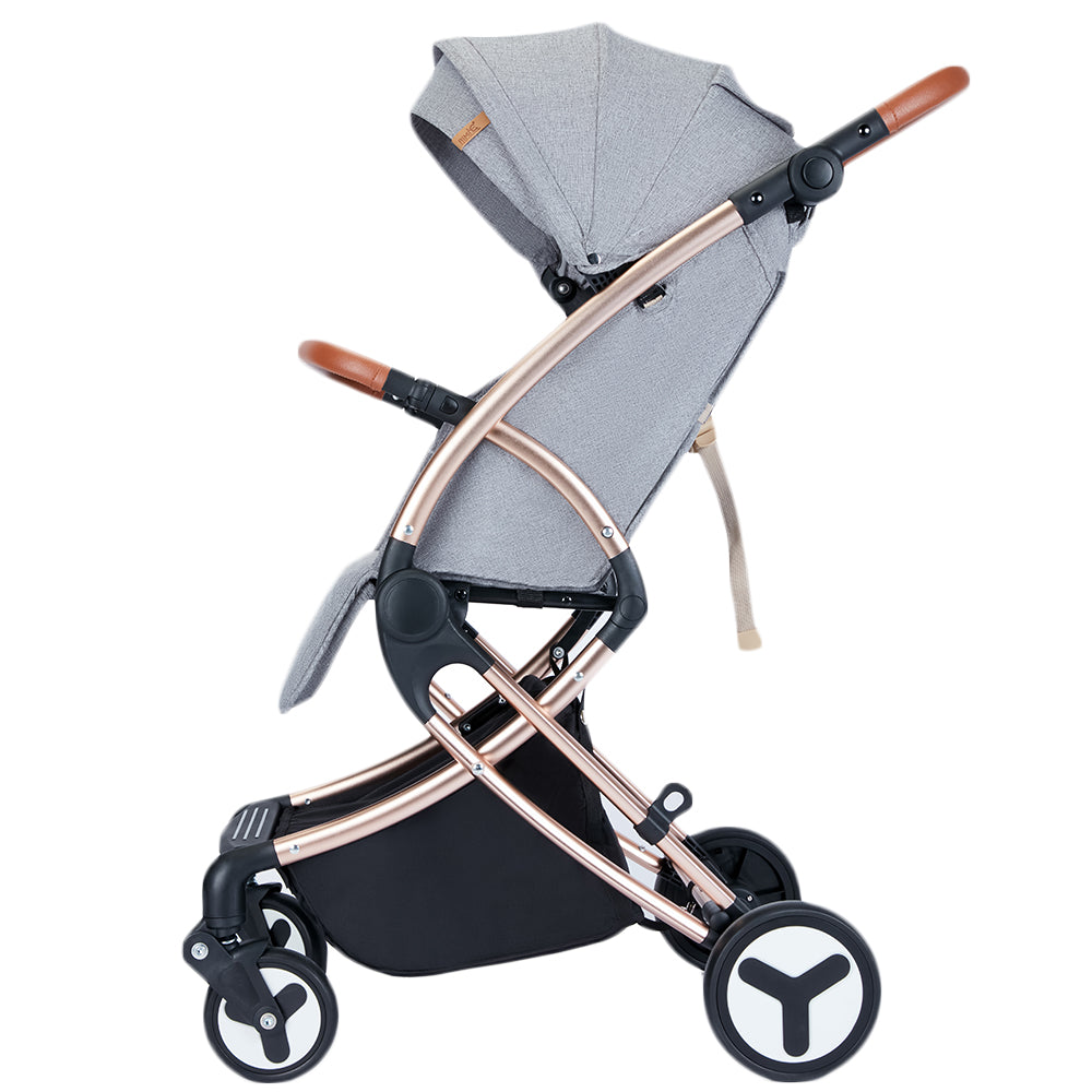 TEKNUM A1 Feather Lite Stroller - Grey + SUNVENO Diaper Bag - Black + Hooks