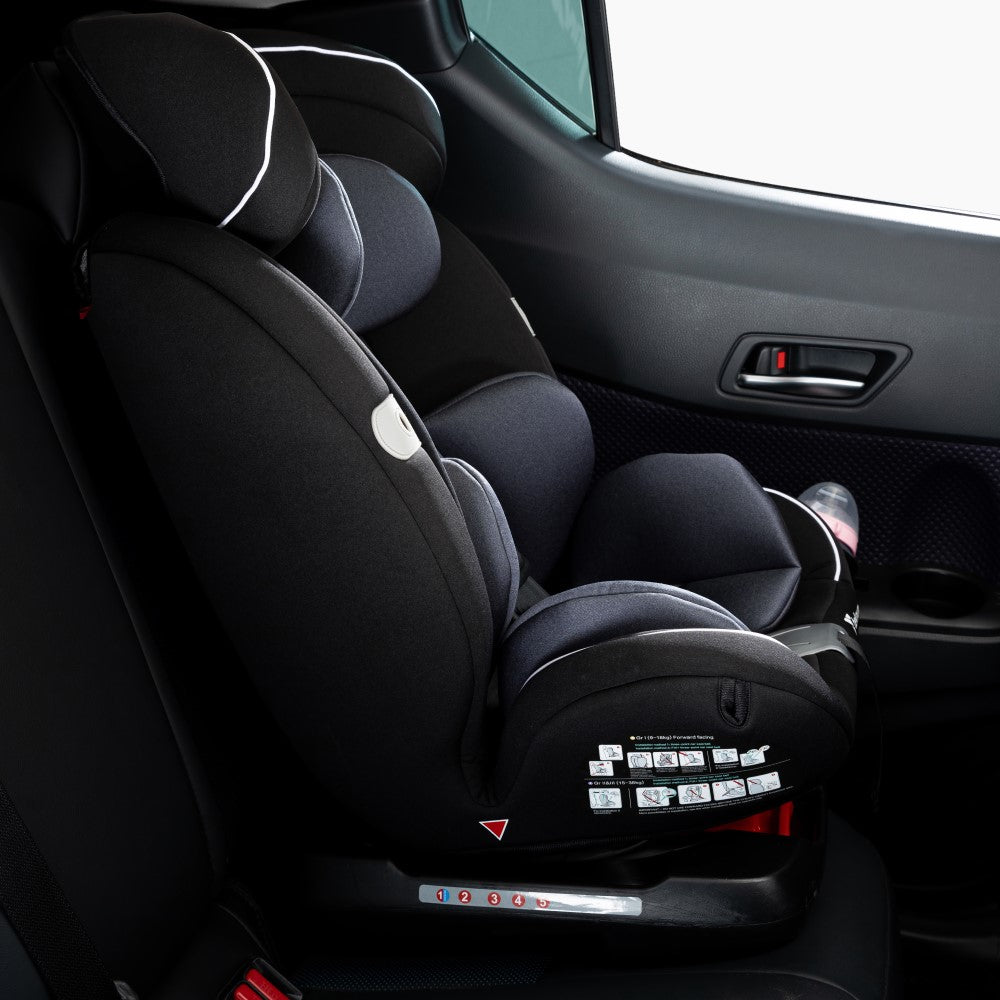 TEKNUM Evolve 360 Car Seat (0 - 12yrs) with SUNVENO Fashion Diaper Bag - Grey
