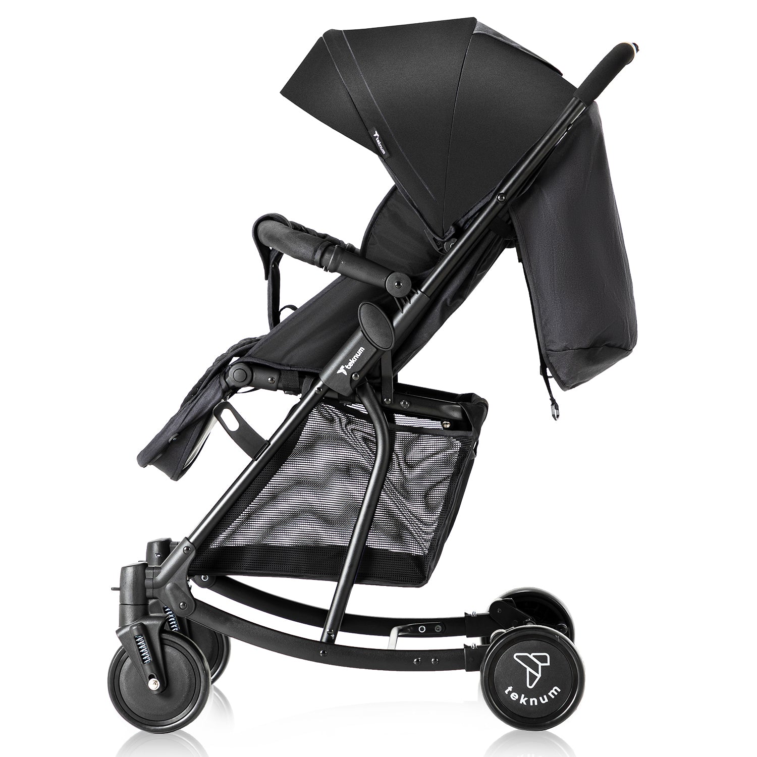 TEKNUM Stroller With Rocker w/Orange Diaper tote Bag- Black