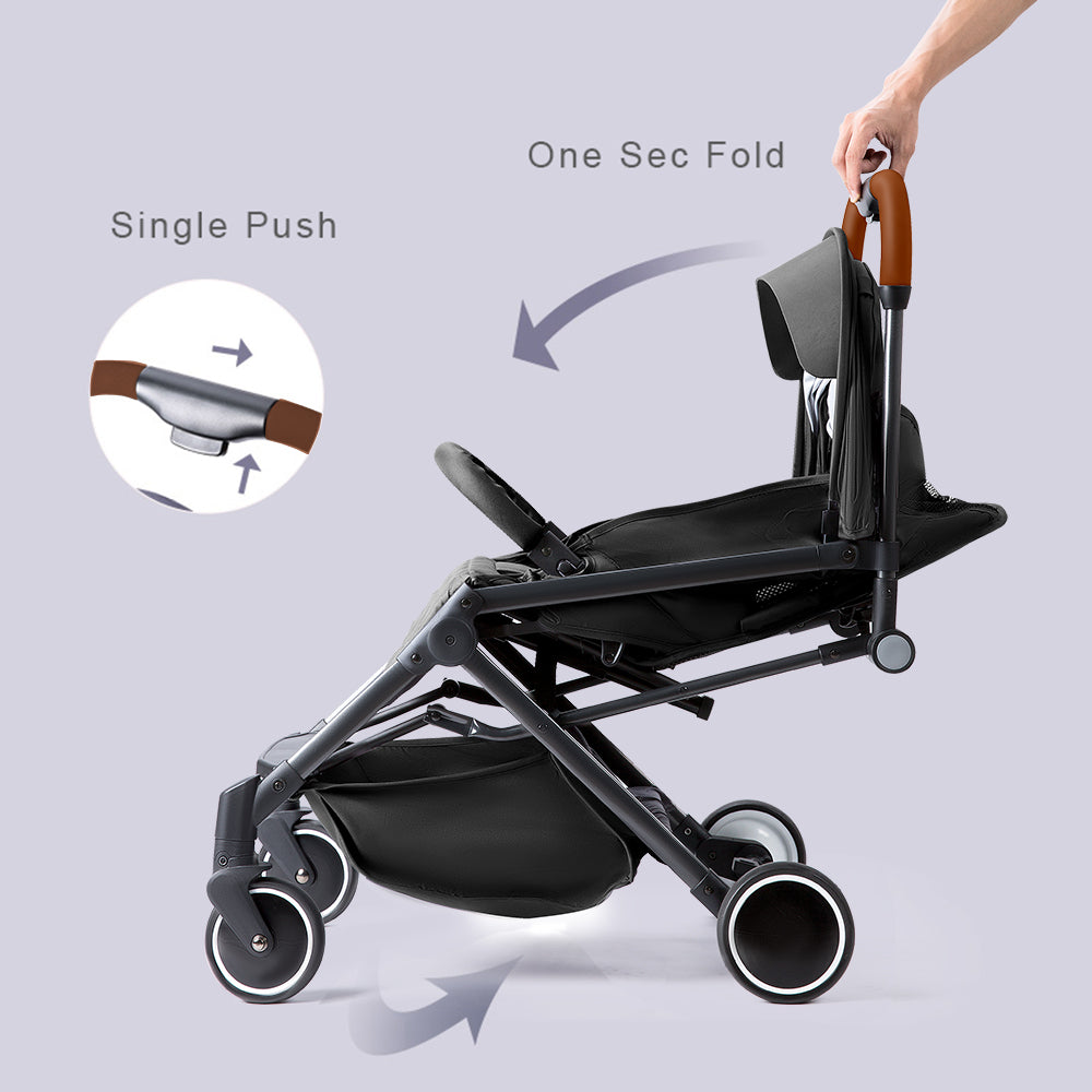 Travel Lite Stroller - SLD by TEKNUM with SUNVENO Styler Fashion diaper Bag - Black