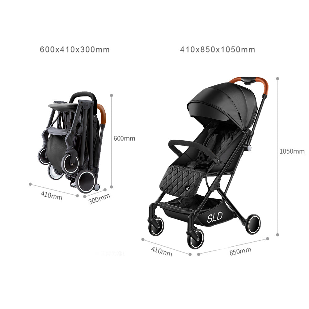 Travel Lite Stroller - SLD by TEKNUM with SUNVENO Styler Fashion diaper Bag - Black
