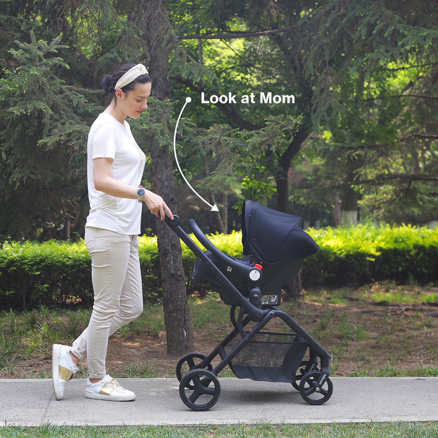 TEKNUM STROLL-1 Travel System w/Reversible Stroller and Baby Car Seat - Black