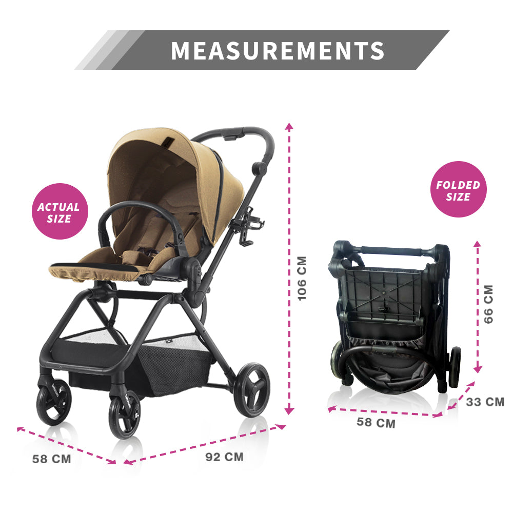 TEKNUM STROLL-1 Travel System w/Reversible Stroller and Baby Car Seat - Khaki