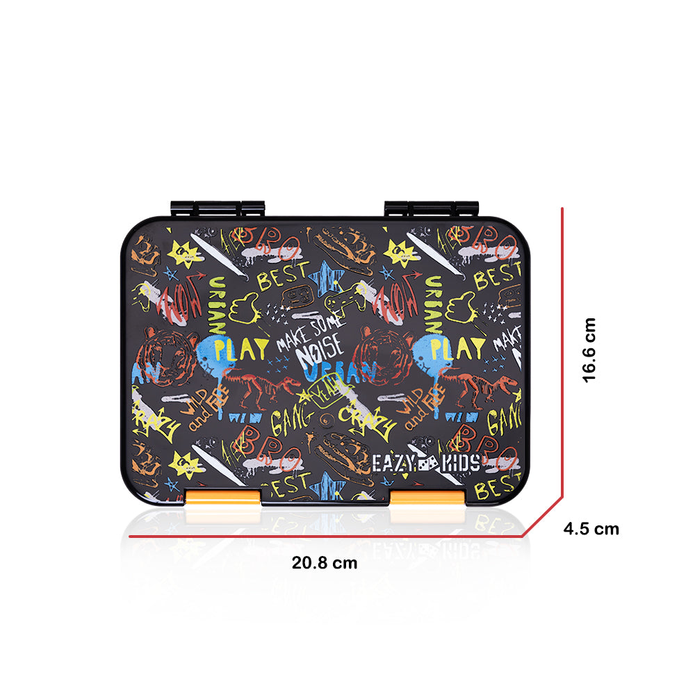 EAZY KIDS 6 & 4 Convertible Bento Lunch Box wt Sandwich Cutter Set - Dino Bro