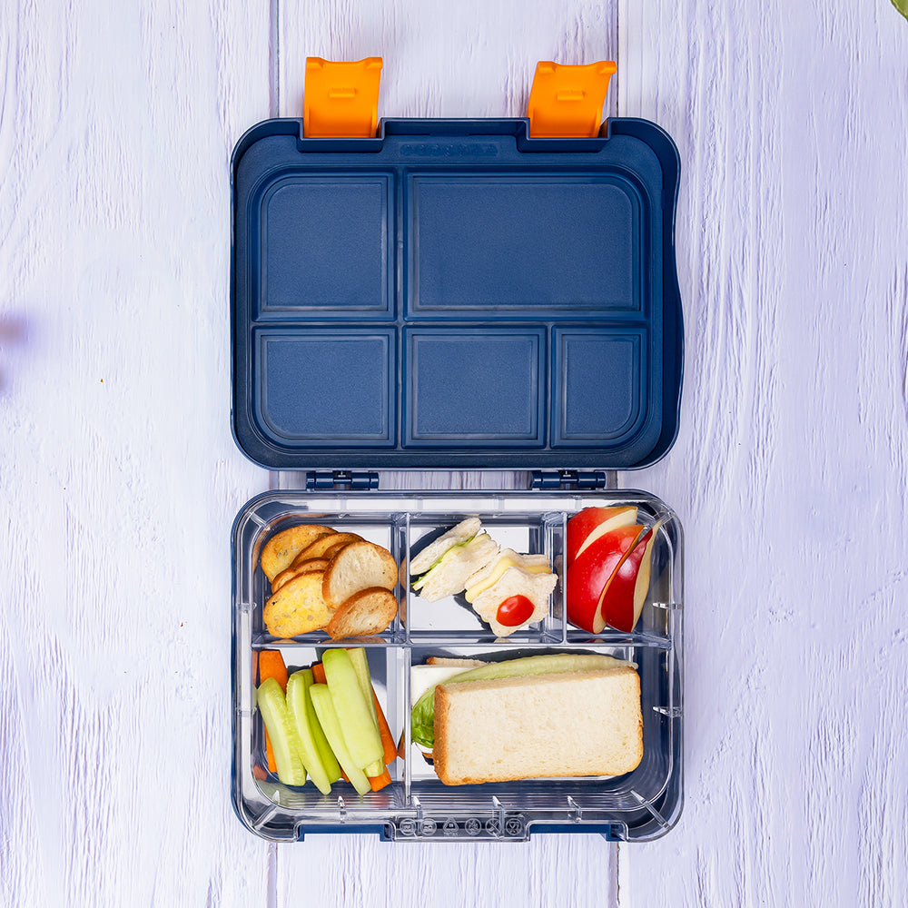 EAZY KIDS 5 & 4 Convertible Bento Lunch Box wt Sandwich Cutter Set - Expedition Space