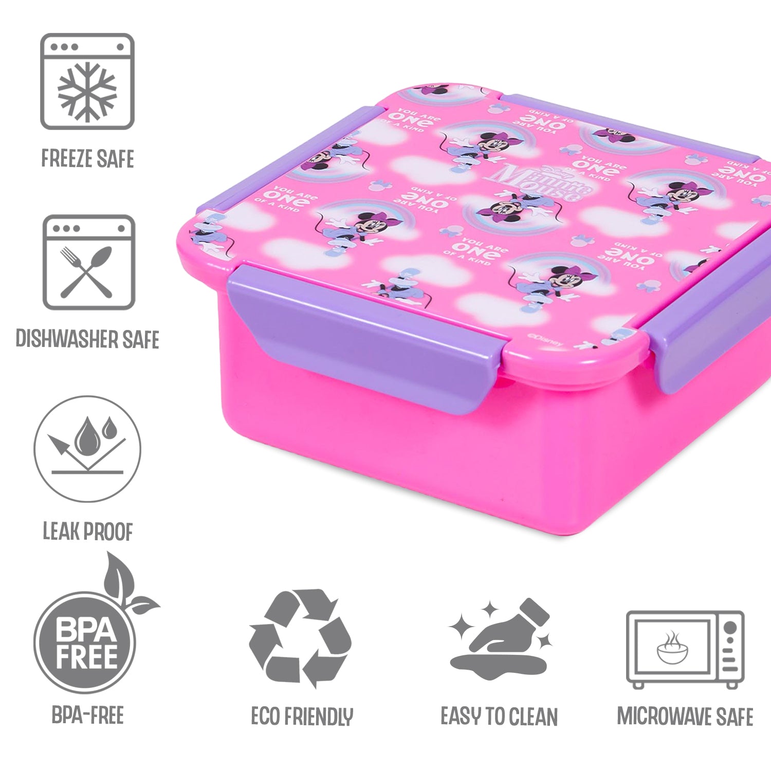 Disney Minnie Mouse Snack/Lunch Box - Pink (650ml)