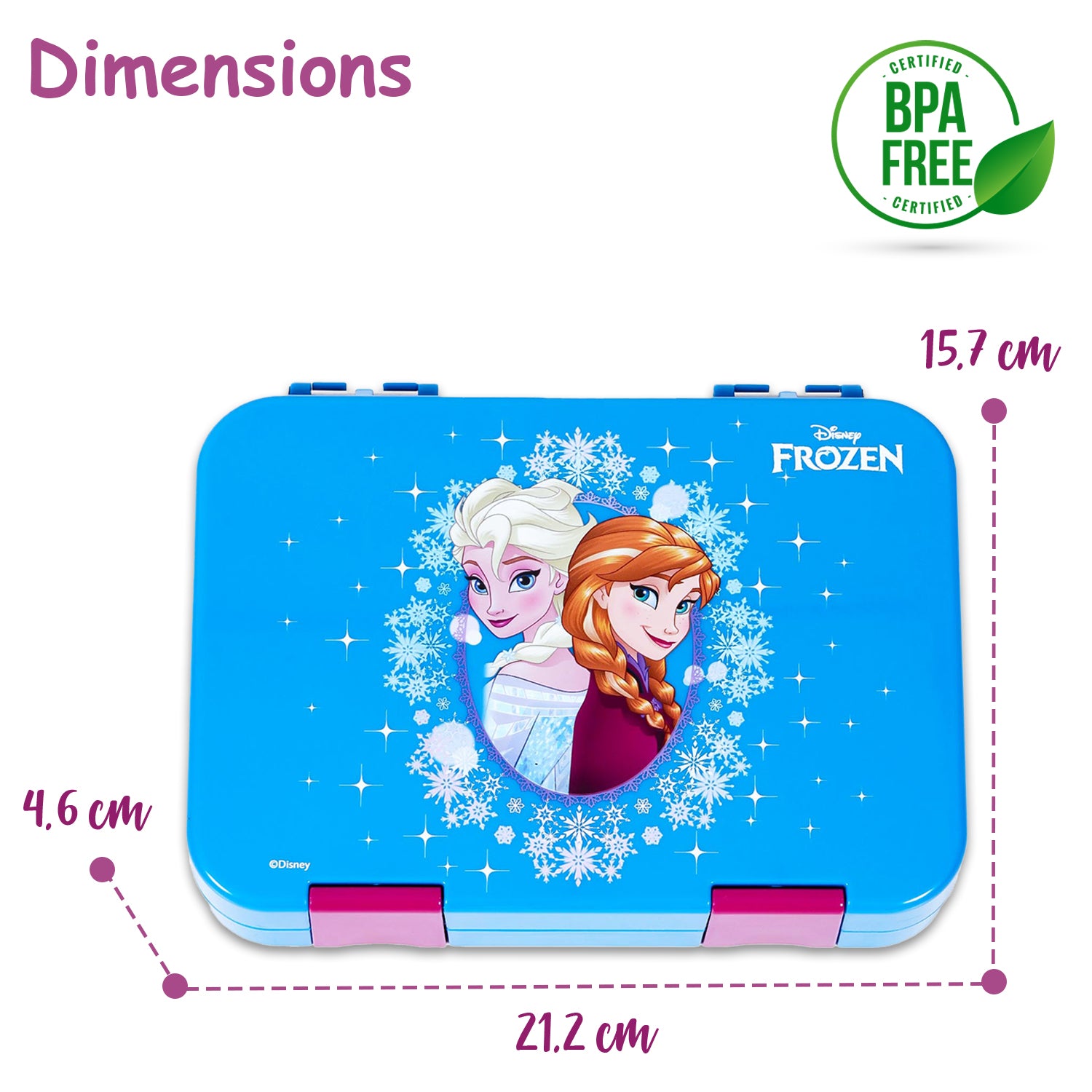 Disney Frozen Elsa Anna 6/4 Compartment Convertible Bento Tritan Lunch Box - Blue