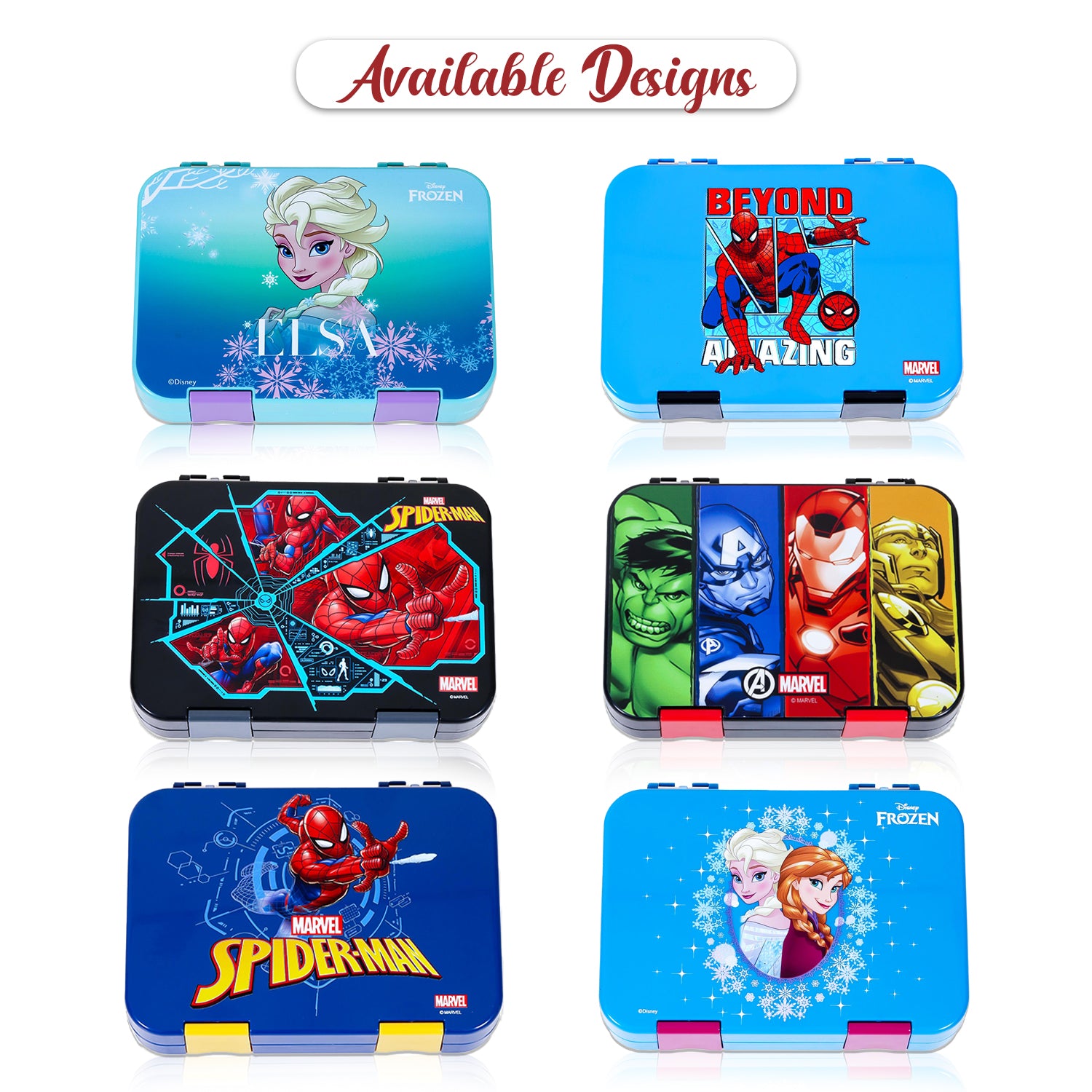 Disney Frozen Elsa Anna 6/4 Compartment Convertible Bento Tritan Lunch Box - Blue