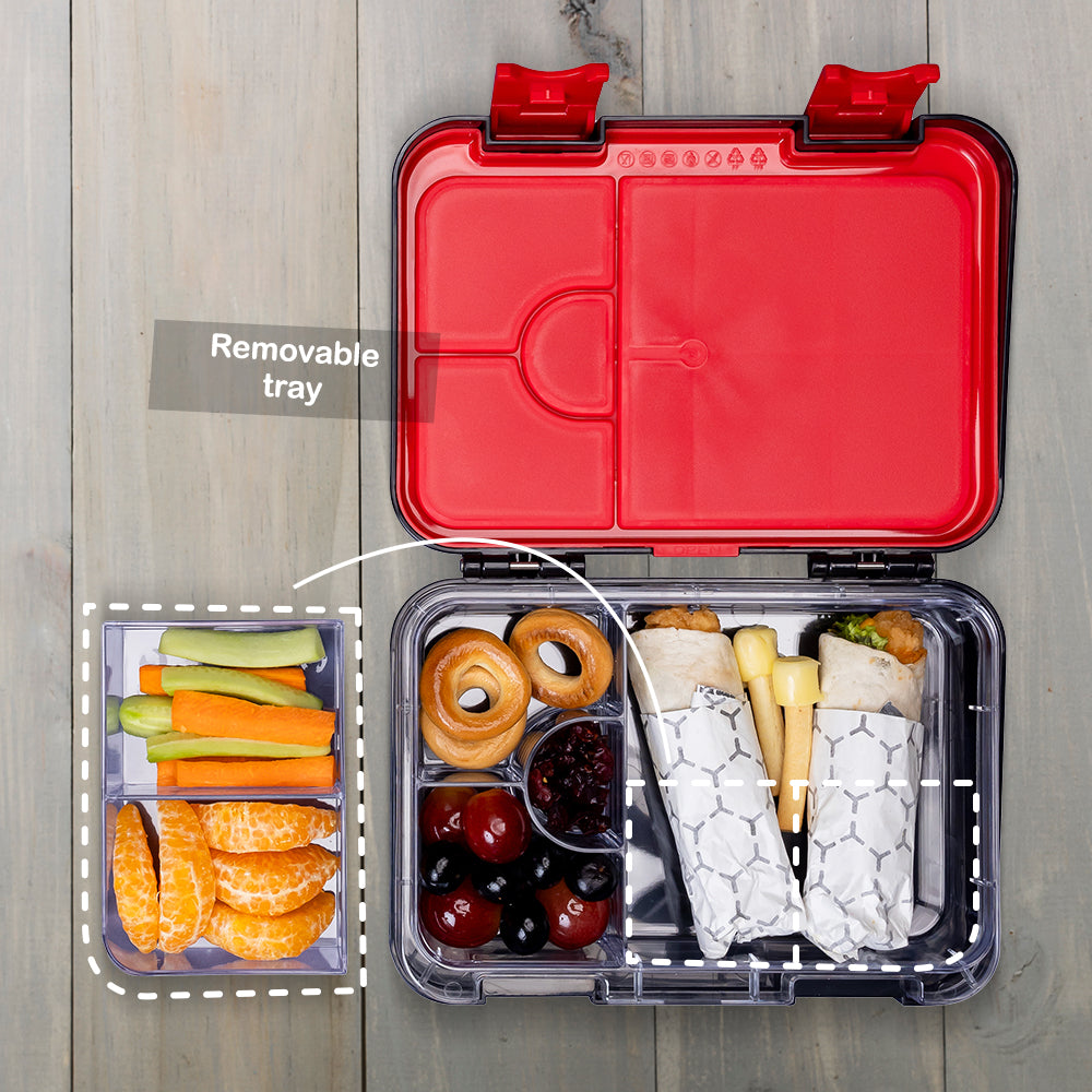 Marvel Avengers Super Hero 6/4 Compartment Convertible Bento Tritan Lunch Box - Black