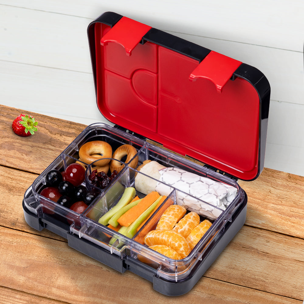 Marvel Avengers Super Hero 6/4 Compartment Convertible Bento Tritan Lunch Box - Black