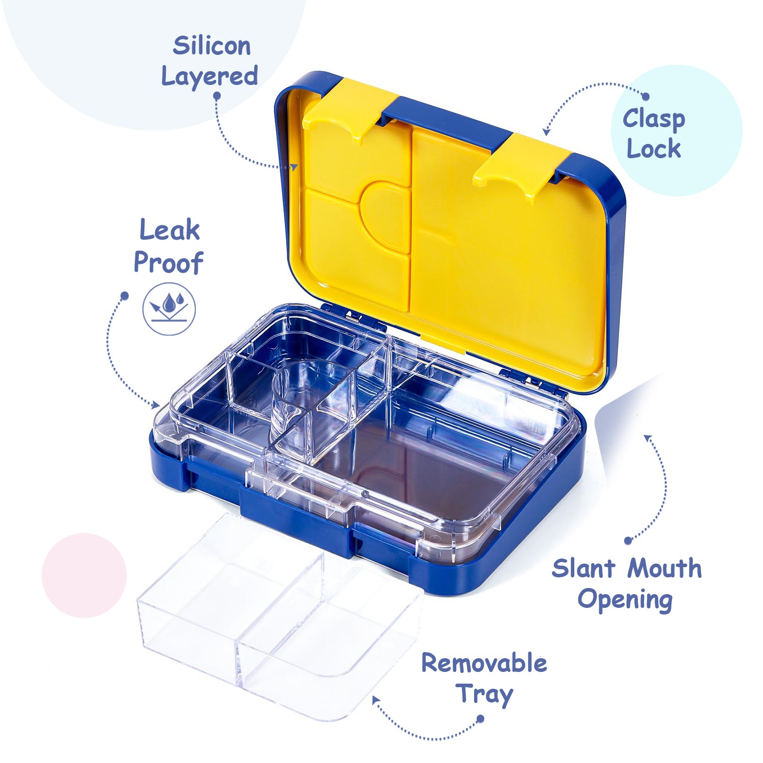 Marvel Spider - Man 6/4 Compartment Convertible Bento Tritan Lunch Box - Blue