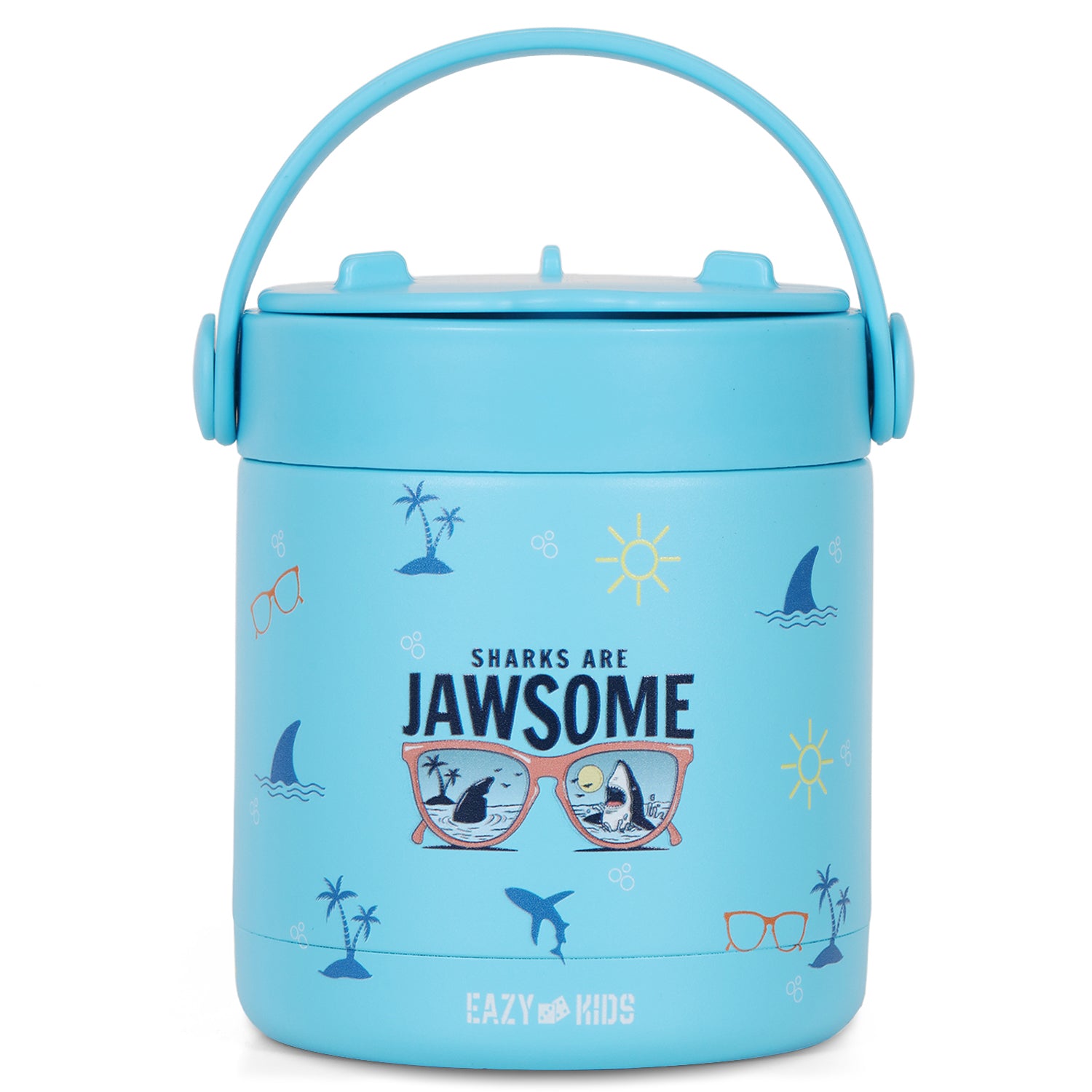 Eazy Kids Jawsome Shark Stainless Steel Insulated Food Jar - Blue(350ml)
