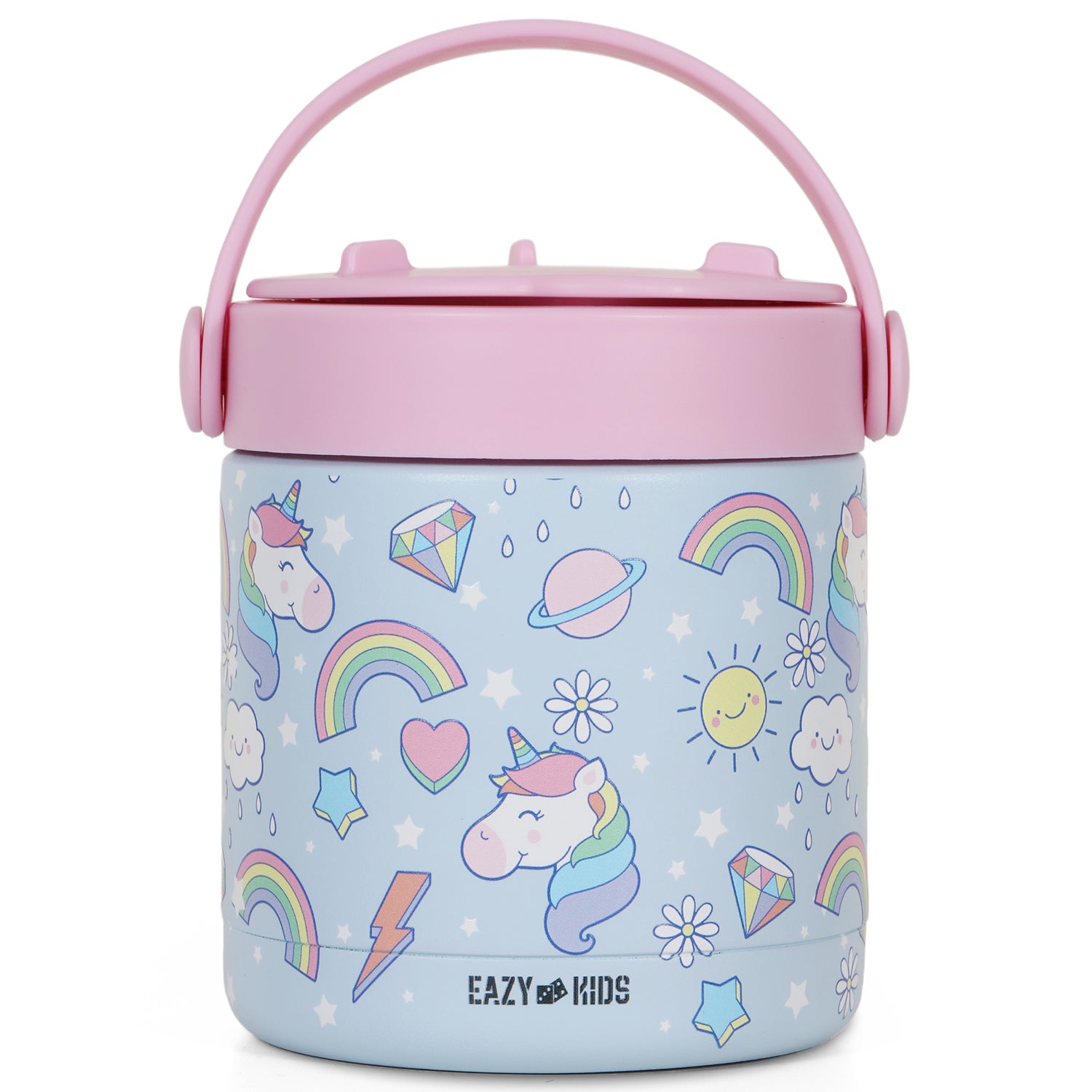 Eazy Kids Unicorn Stainless Steel Insulated Food Jar - Blue(350ml)