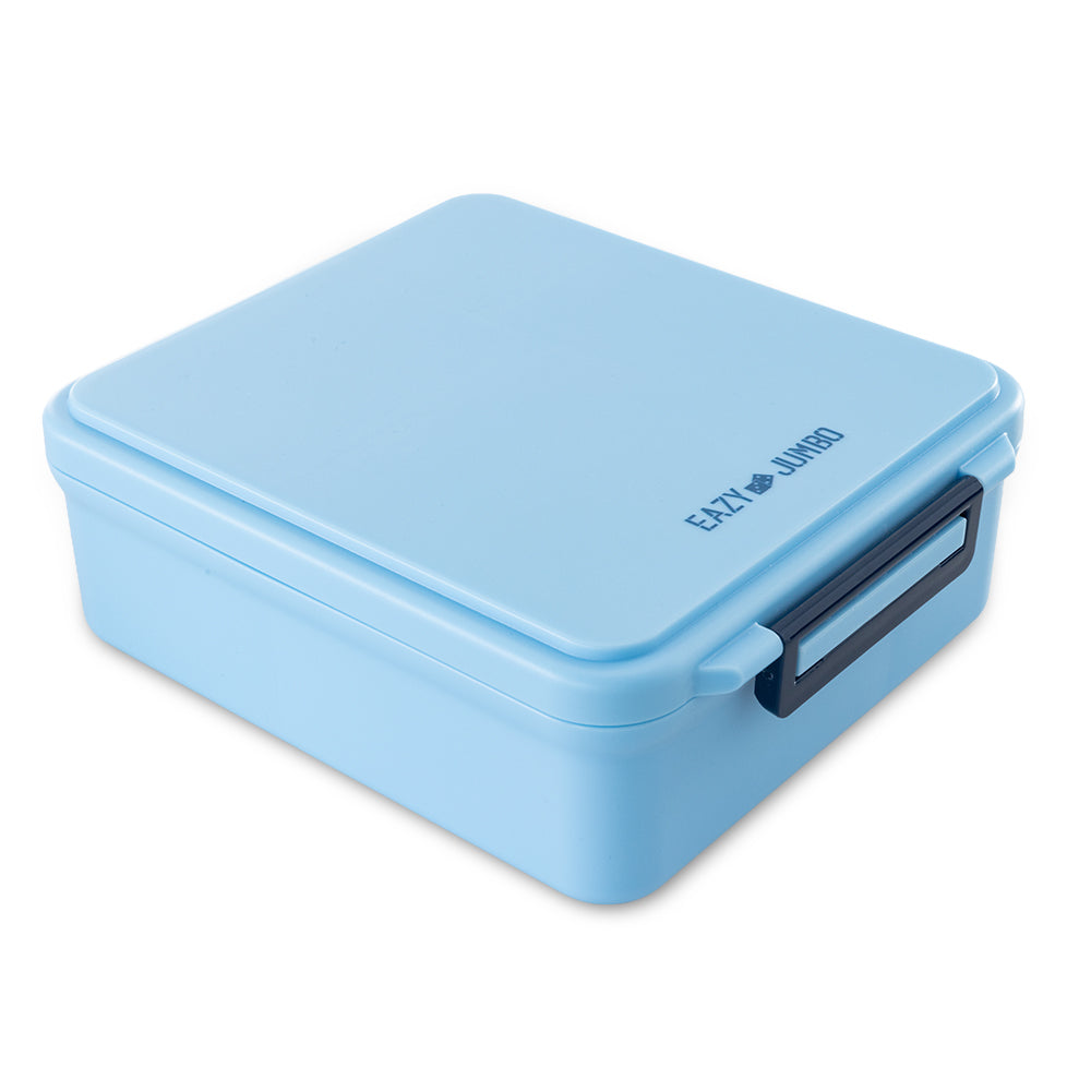 Eazy Kids Personalized Jumbo Bento Lunch Box w/Thermos & Dip Jar- Blue