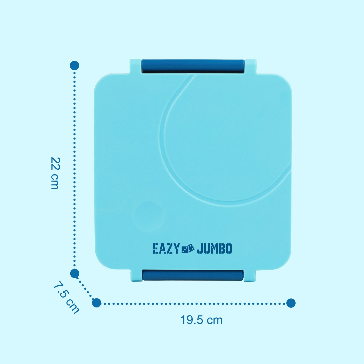 EAZY KIDS 3/4 Jumbo Lunch Box w/Bowl, Spoon & Fork - Blue